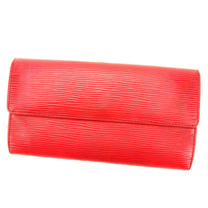 LOUIS VUITTON Long Wallet Purse M63577 Castilian red Pochette Porto MonÃ©credi