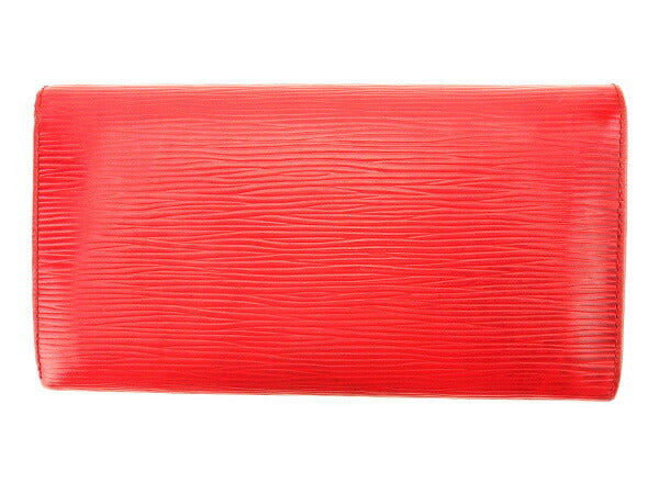 LOUIS VUITTON Long Wallet Purse M63577 Castilian red Pochette Porto MonÃ©credi