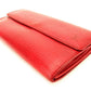 LOUIS VUITTON Long Wallet Purse M63577 Castilian red Pochette Porto MonÃ©credi