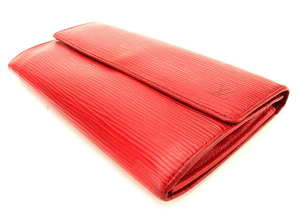 LOUIS VUITTON Long Wallet Purse M63577 Castilian red Pochette Porto MonÃ©credi