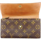 LOUIS VUITTON Long Wallet Purse M61725 Brown Pochette Porto MonÃ©credi