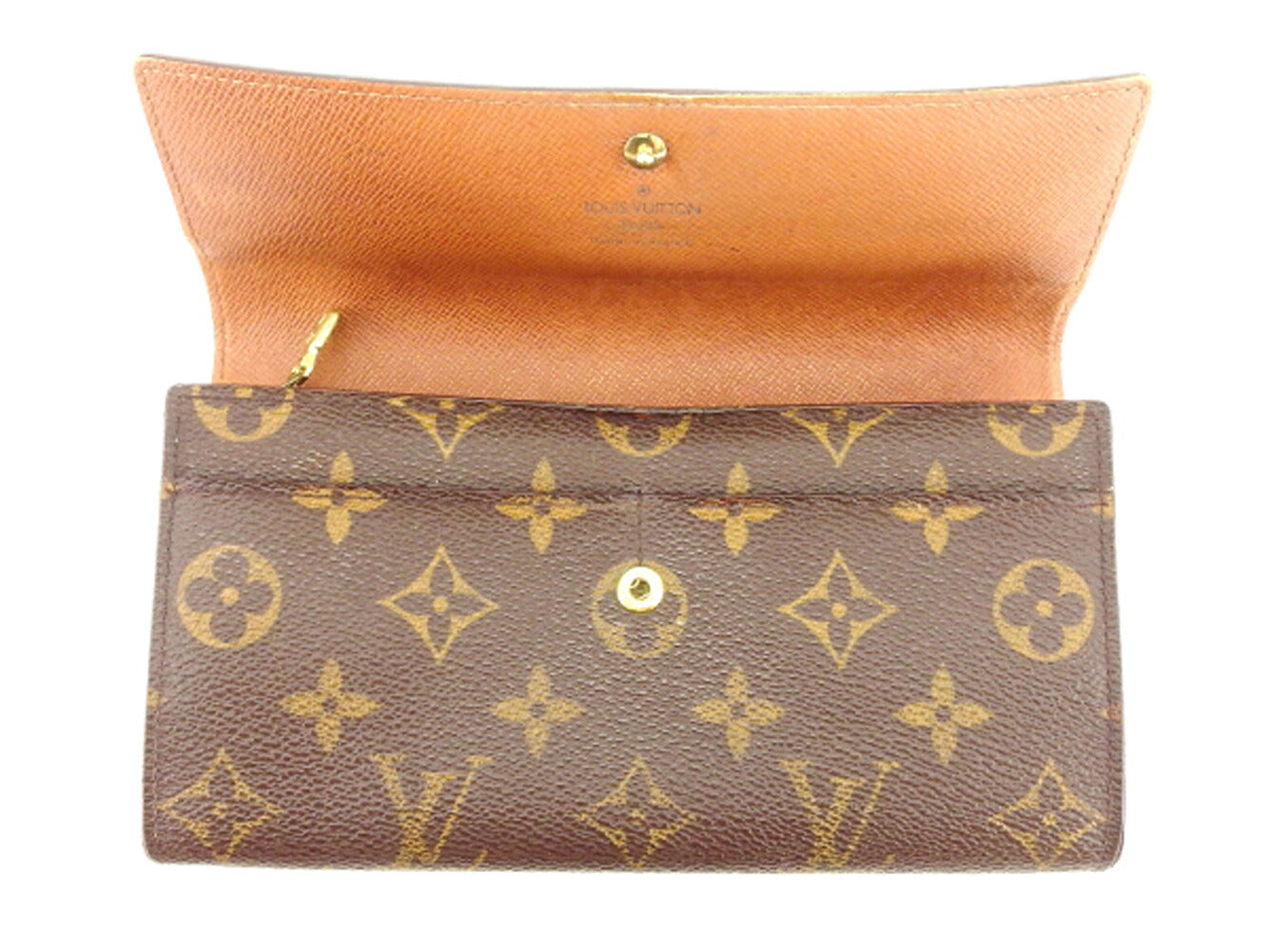 LOUIS VUITTON Long Wallet Purse M61725 Brown Pochette Porto MonÃ©credi