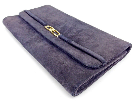 GUCCI Clutch bag Navy gold Old Gucci