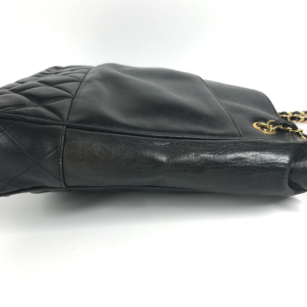 CHANEL Shoulder Bag leather black vintage Matelasse WChain Tote Bag Quilted CC COCO Mark logo
