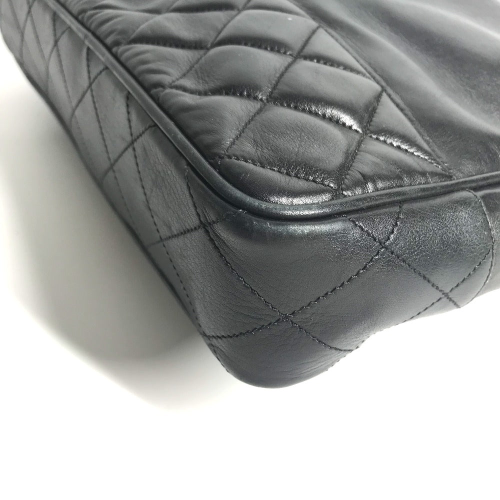 CHANEL Shoulder Bag leather black vintage Matelasse WChain Tote Bag Quilted CC COCO Mark logo
