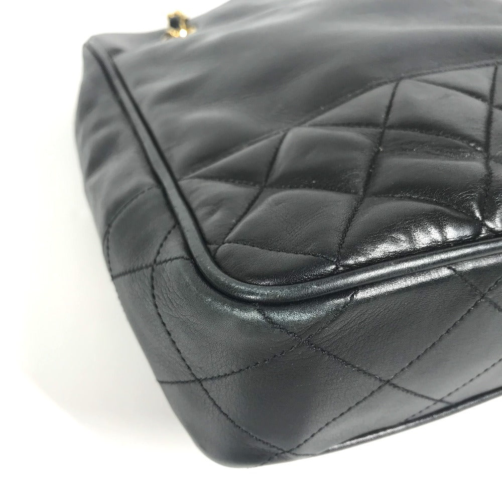 CHANEL Shoulder Bag leather black vintage Matelasse WChain Tote Bag Quilted CC COCO Mark logo