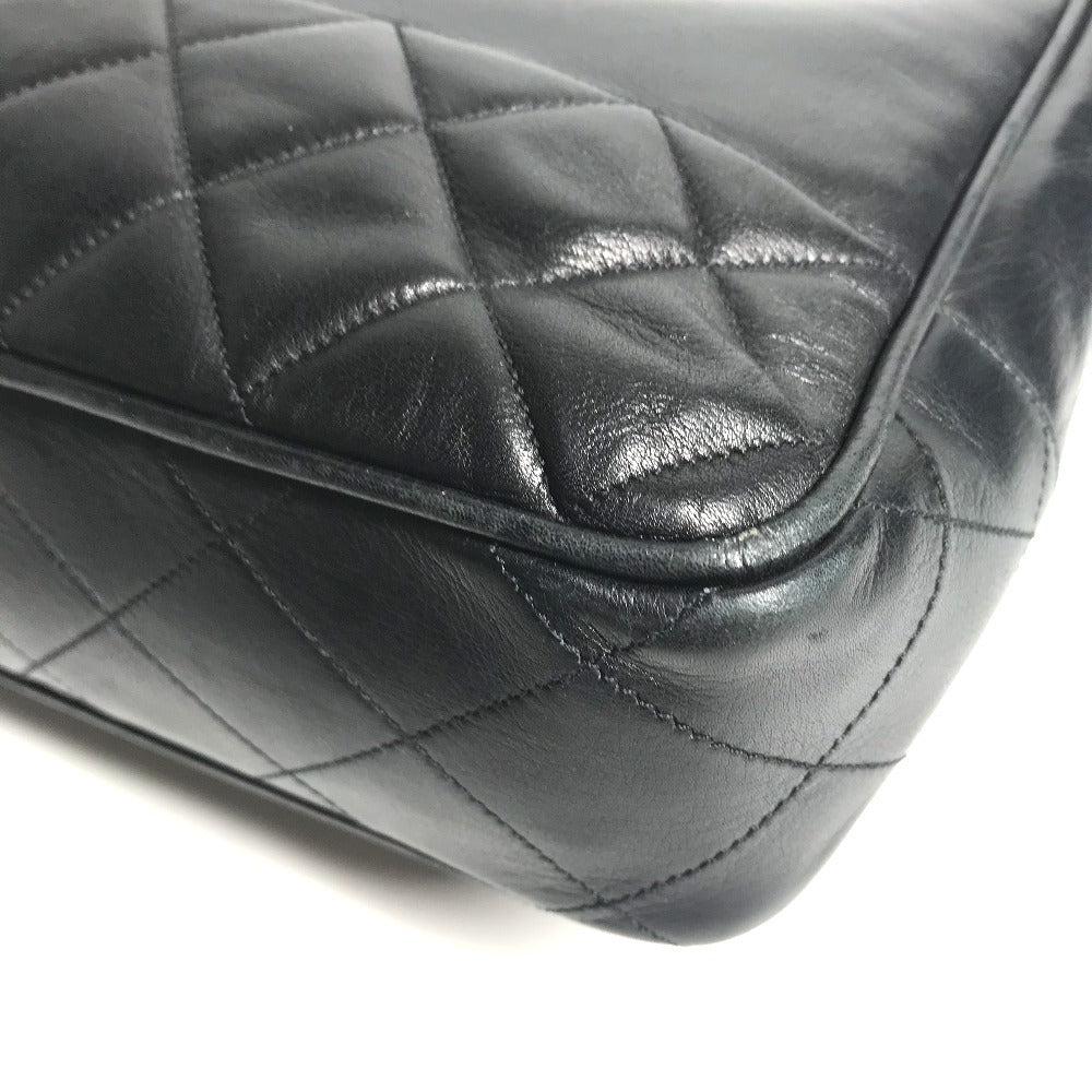 CHANEL Shoulder Bag leather black vintage Matelasse WChain Tote Bag Quilted CC COCO Mark logo
