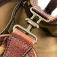 FENDI Handbag Leather / suede Brown ZUCCA FFPattern logo Etnico Women Used Authentic