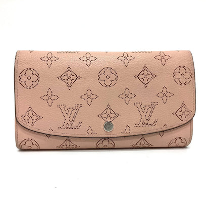LOUIS VUITTON Long Wallet Purse M60145 monogram mahina leather pink Monogram Mahina Portefeuille Iris Women Used Authentic