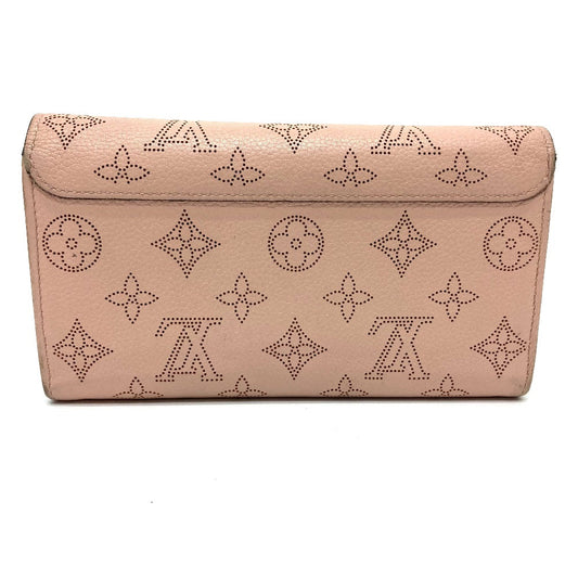 LOUIS VUITTON Long Wallet Purse M60145 monogram mahina leather pink Monogram Mahina Portefeuille Iris Women Used Authentic