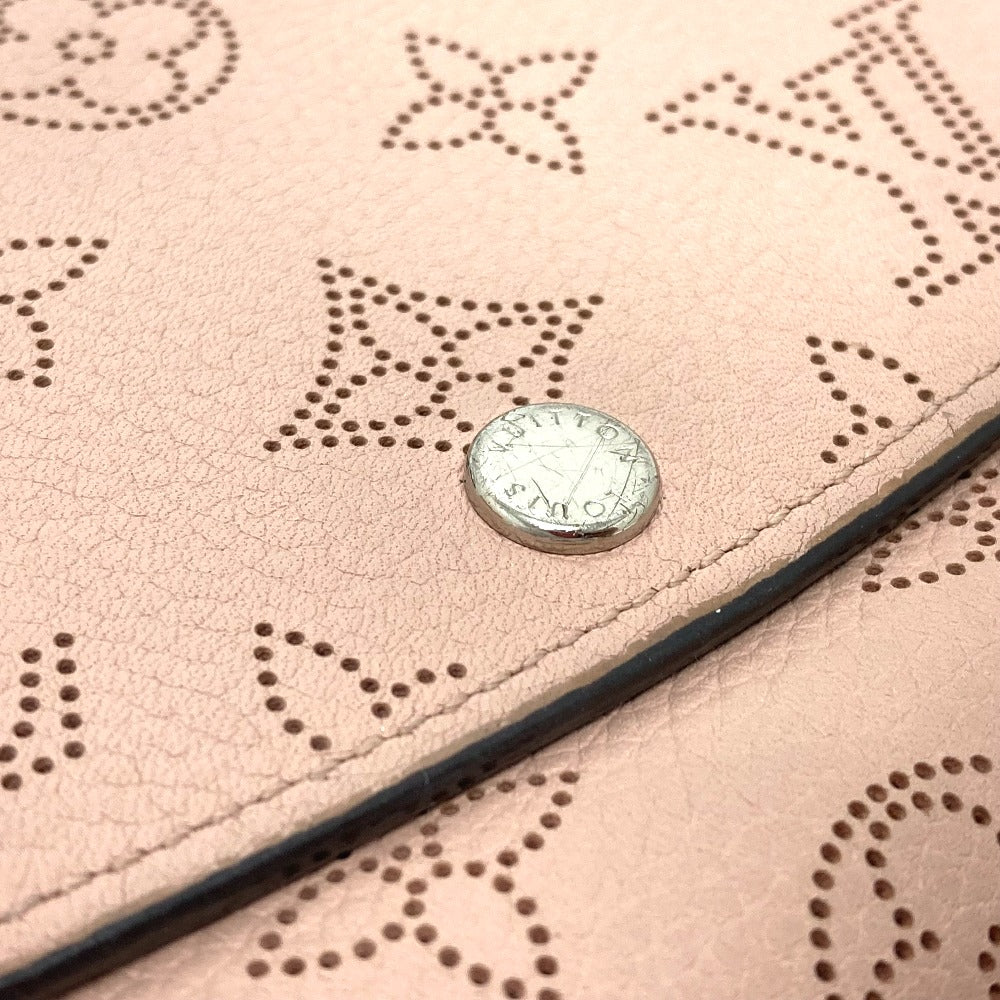LOUIS VUITTON Long Wallet Purse M60145 monogram mahina leather pink Monogram Mahina Portefeuille Iris Women Used Authentic