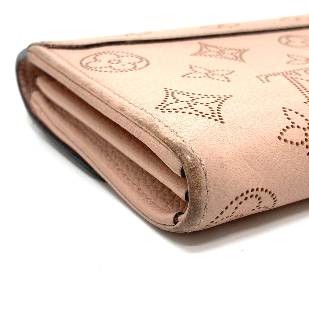 LOUIS VUITTON Long Wallet Purse M60145 monogram mahina leather pink Monogram Mahina Portefeuille Iris Women Used Authentic