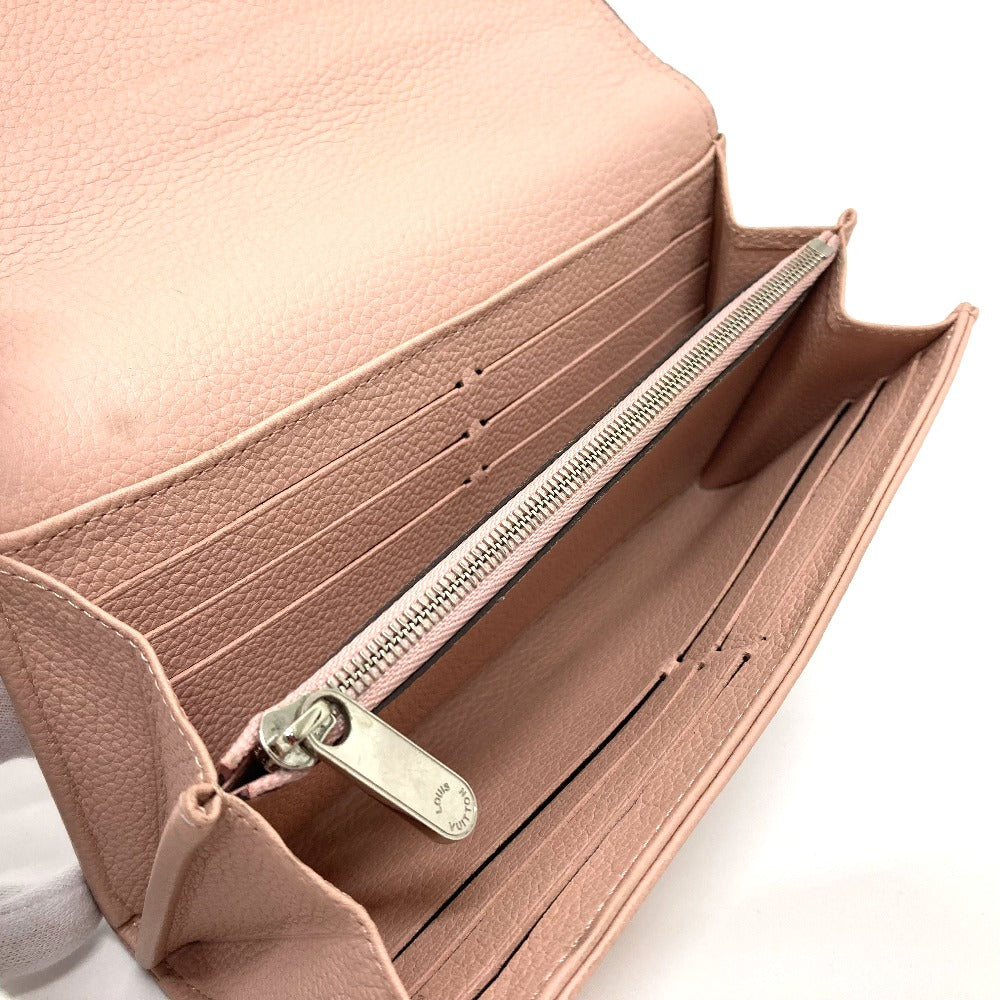 LOUIS VUITTON Long Wallet Purse M60145 monogram mahina leather pink Monogram Mahina Portefeuille Iris Women Used Authentic