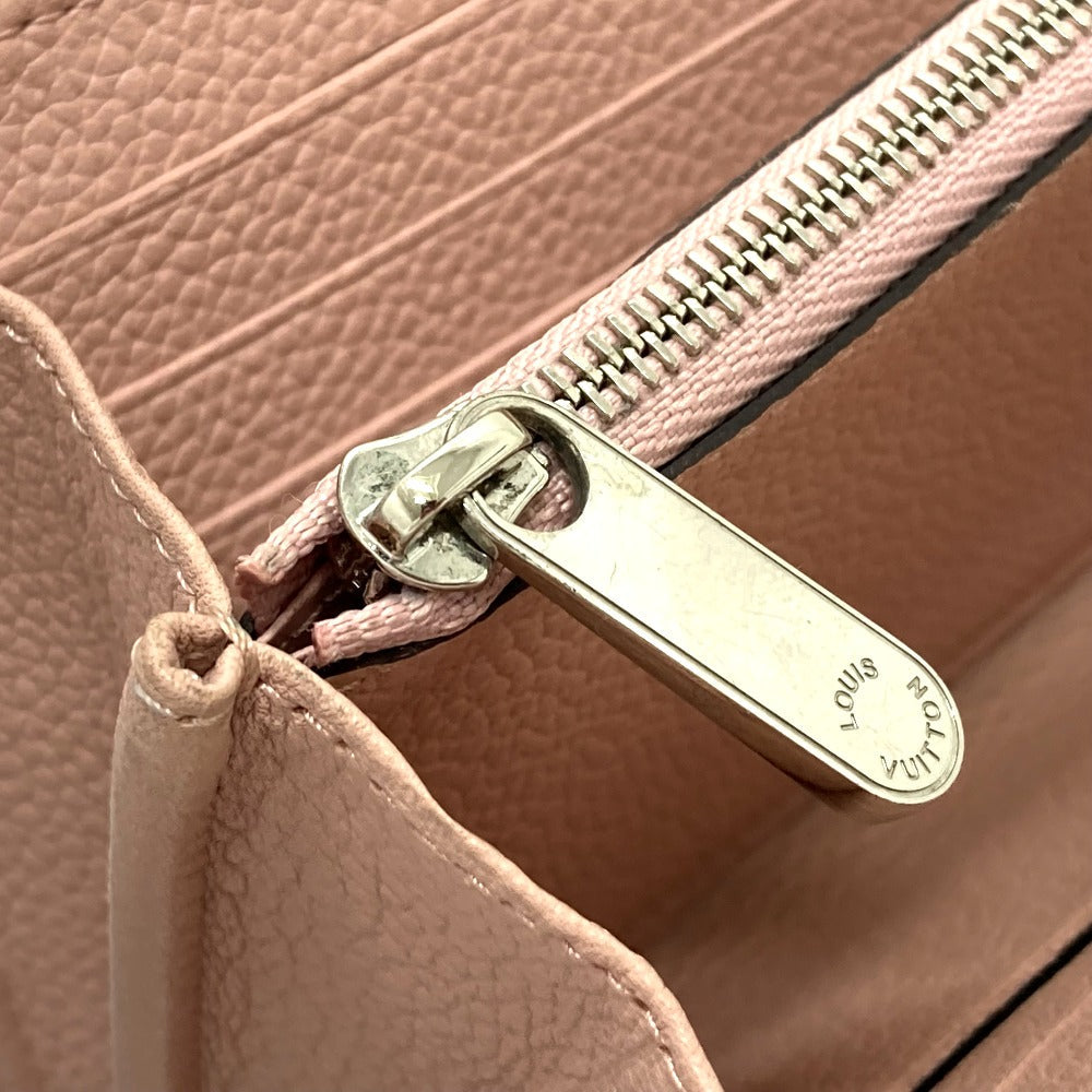 LOUIS VUITTON Long Wallet Purse M60145 monogram mahina leather pink Monogram Mahina Portefeuille Iris Women Used Authentic
