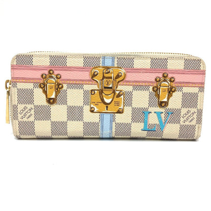 LOUIS VUITTON Long Wallet Purse N60109 Damier Azur Canvas white Damier Azure Summer trunk collection Women Used Authentic