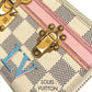 LOUIS VUITTON Long Wallet Purse N60109 Damier Azur Canvas white Damier Azure Summer trunk collection Women Used Authentic