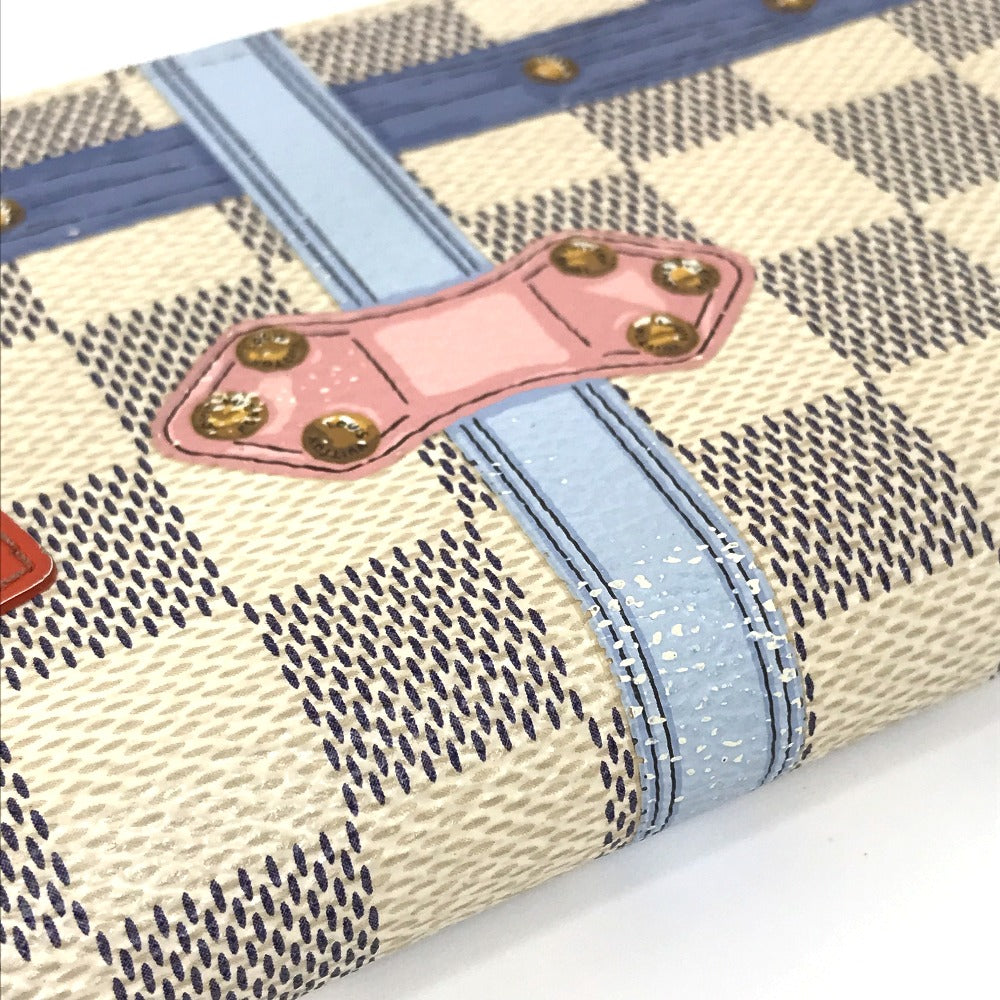 LOUIS VUITTON Long Wallet Purse N60109 Damier Azur Canvas white Damier Azure Summer trunk collection Women Used Authentic
