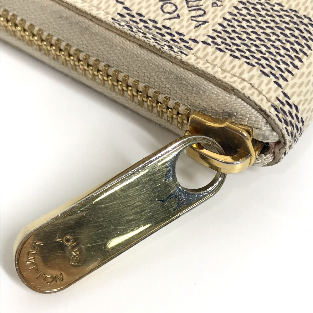 LOUIS VUITTON Long Wallet Purse N60109 Damier Azur Canvas white Damier Azure Summer trunk collection Women Used Authentic