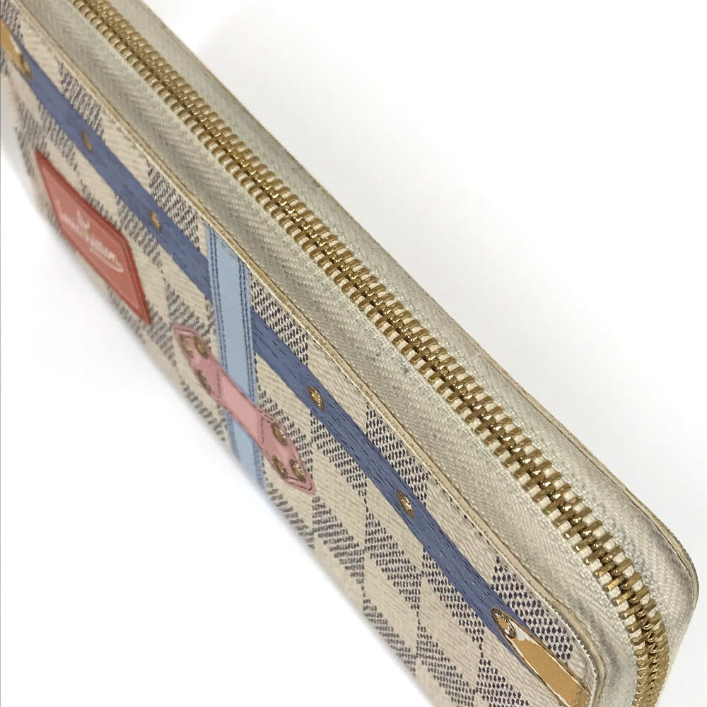 LOUIS VUITTON Long Wallet Purse N60109 Damier Azur Canvas white Damier Azure Summer trunk collection Women Used Authentic