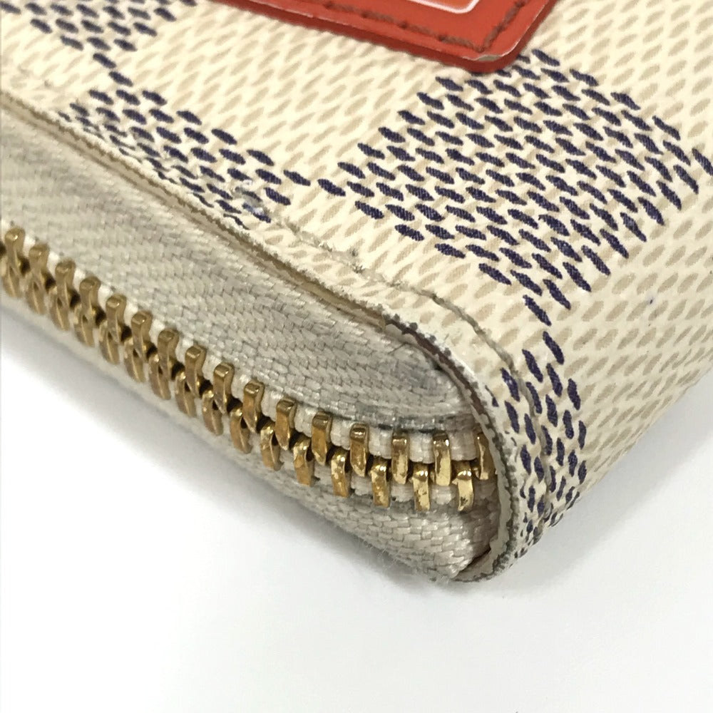 LOUIS VUITTON Long Wallet Purse N60109 Damier Azur Canvas white Damier Azure Summer trunk collection Women Used Authentic