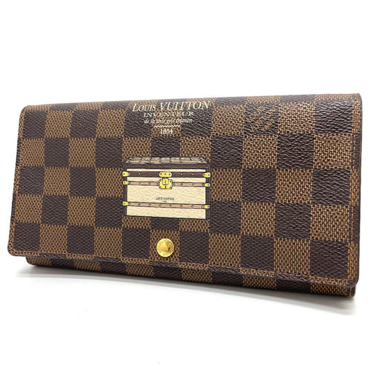 LOUIS VUITTON Long Wallet Purse N63179 Damier canvas Brown Damier Portefeuille Sarah Women Used Authentic