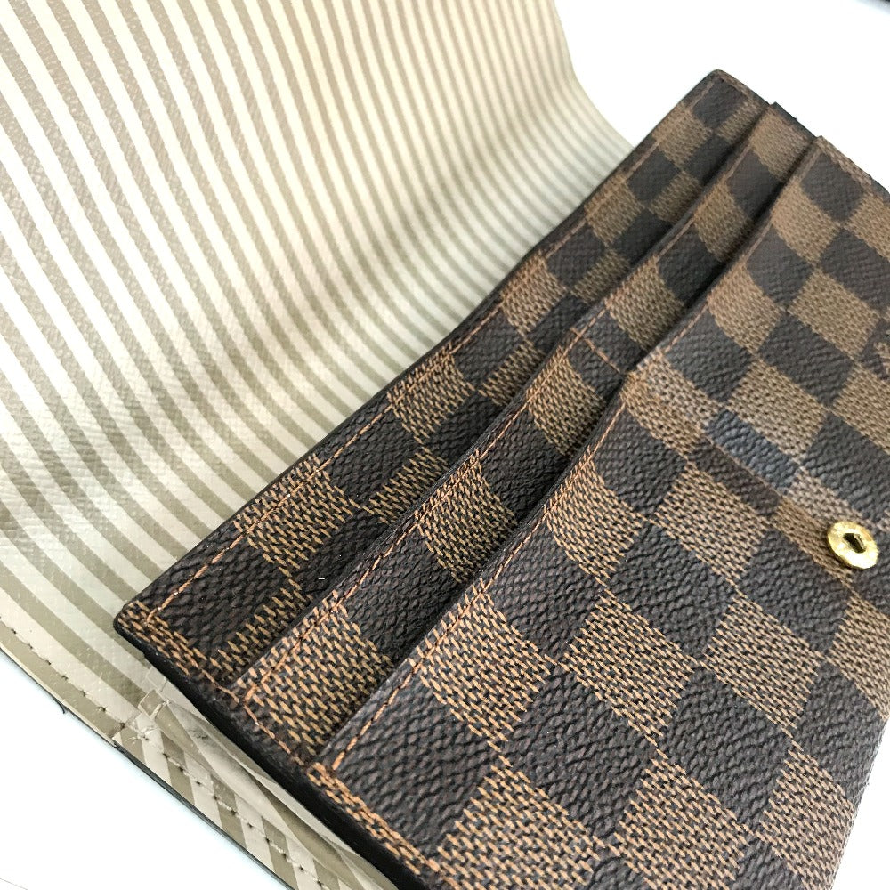 LOUIS VUITTON Long Wallet Purse N63179 Damier canvas Brown Damier Portefeuille Sarah Women Used Authentic