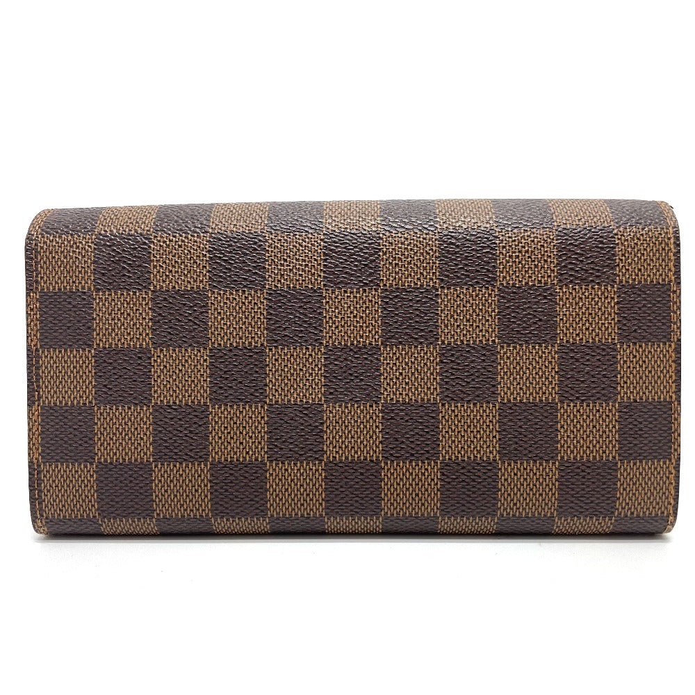 LOUIS VUITTON Long Wallet Purse N63179 Damier canvas Brown Damier Portefeuille Sarah Women Used Authentic