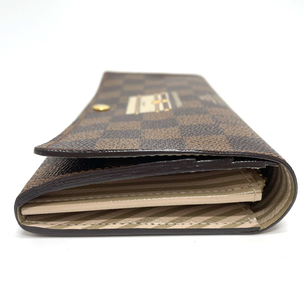 LOUIS VUITTON Long Wallet Purse N63179 Damier canvas Brown Damier Portefeuille Sarah Women Used Authentic