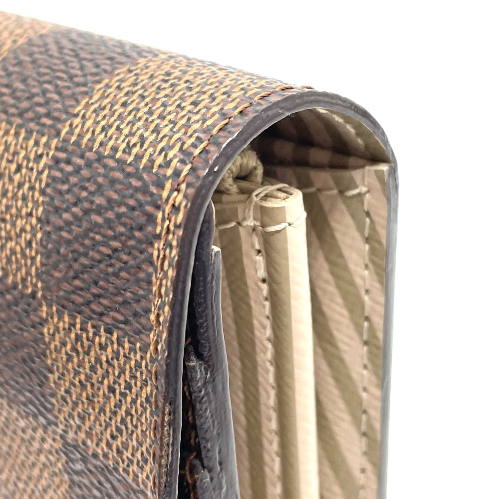 LOUIS VUITTON Long Wallet Purse N63179 Damier canvas Brown Damier Portefeuille Sarah Women Used Authentic