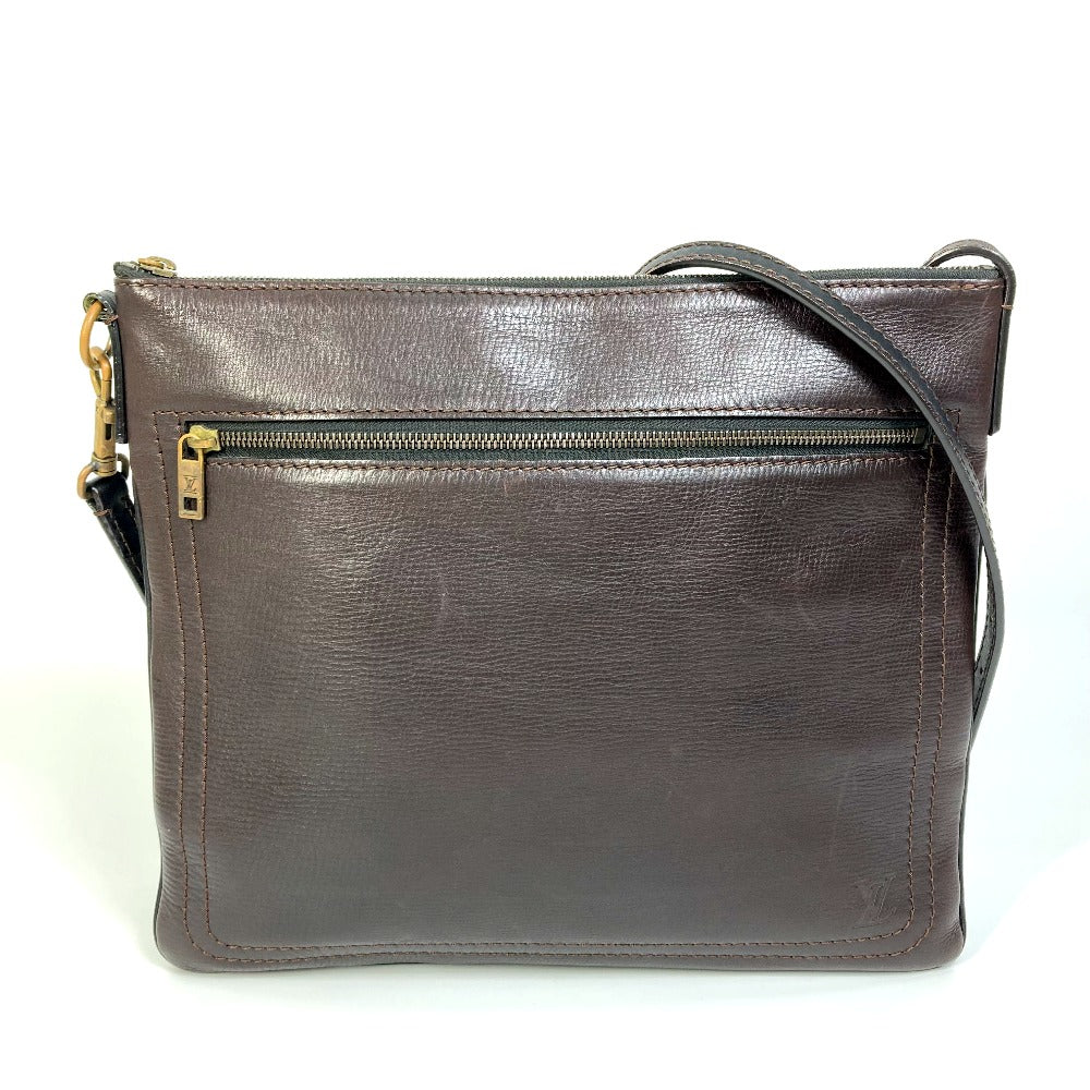 LOUIS VUITTON Shoulder Bag M93453 Utah leather Brown Utah Pochette Shawny MM mens Used Authentic