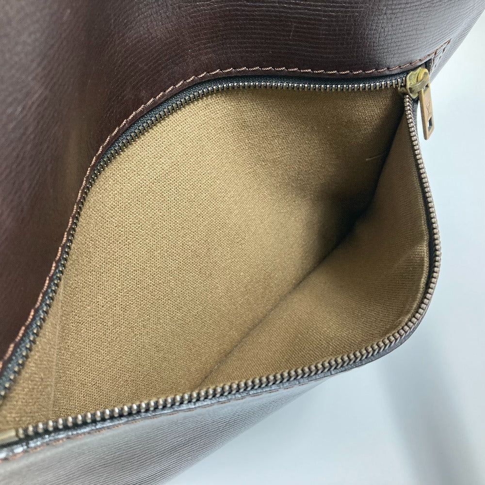 LOUIS VUITTON Shoulder Bag M93453 Utah leather Brown Utah Pochette Shawny MM mens Used Authentic