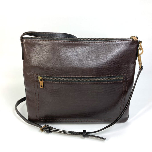 LOUIS VUITTON Shoulder Bag M93453 Utah leather Brown Utah Pochette Shawny MM mens Used Authentic