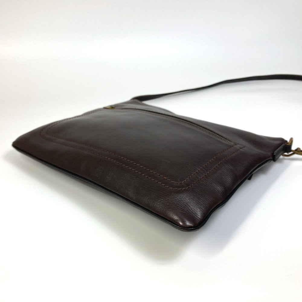 LOUIS VUITTON Shoulder Bag M93453 Utah leather Brown Utah Pochette Shawny MM mens Used Authentic