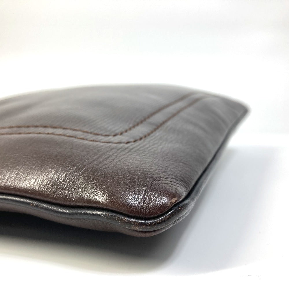 LOUIS VUITTON Shoulder Bag M93453 Utah leather Brown Utah Pochette Shawny MM mens Used Authentic