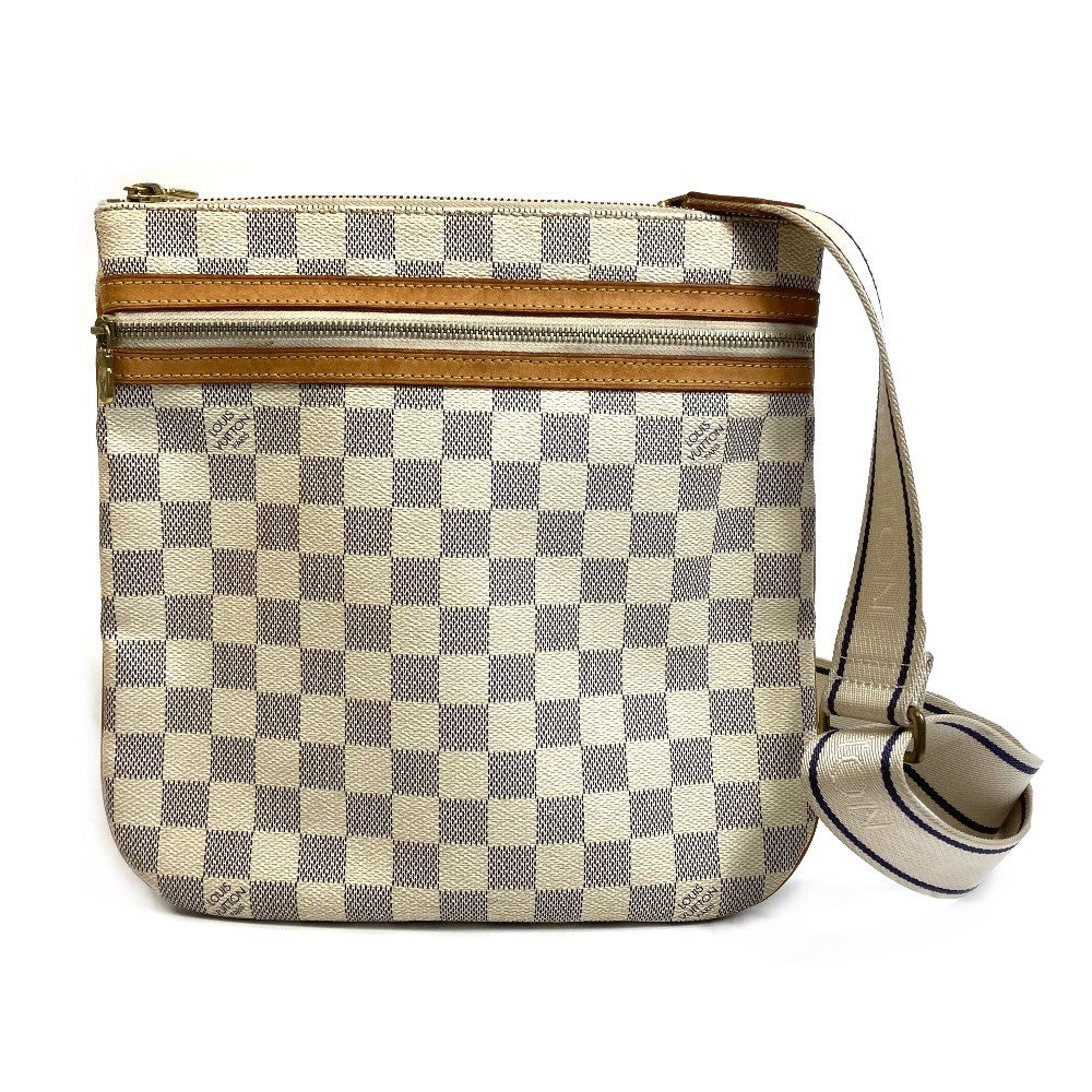 LOUIS VUITTON Shoulder Bag N51112 Damier Azur Canvas white Damier Azur Pochette Bosphore Women Used Authentic