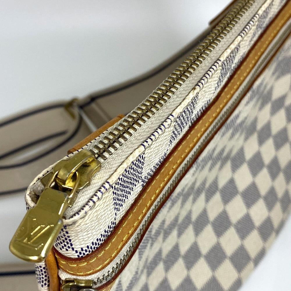 LOUIS VUITTON Shoulder Bag N51112 Damier Azur Canvas white Damier Azur Pochette Bosphore Women Used Authentic
