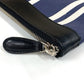 BALENCIAGA Clutch bag 420407 Canvas / leather Navy x black Stripe logo Navy clip M unisex(Unisex) Used Authentic