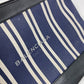 BALENCIAGA Clutch bag 420407 Canvas / leather Navy x black Stripe logo Navy clip M unisex(Unisex) Used Authentic