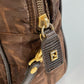FENDI Tote Bag Nylon / leather Brown Zucca FF pattern Women Used Authentic