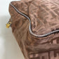 FENDI Tote Bag Nylon / leather Brown Zucca FF pattern Women Used Authentic