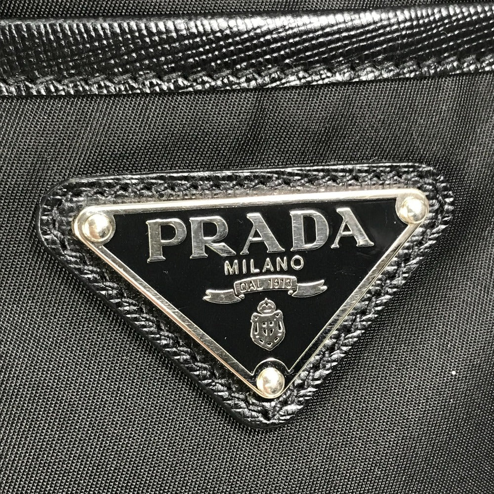 PRADA Handbag BR2288 Nylon / leather black Bag Triangle logo plate Women Used Authentic
