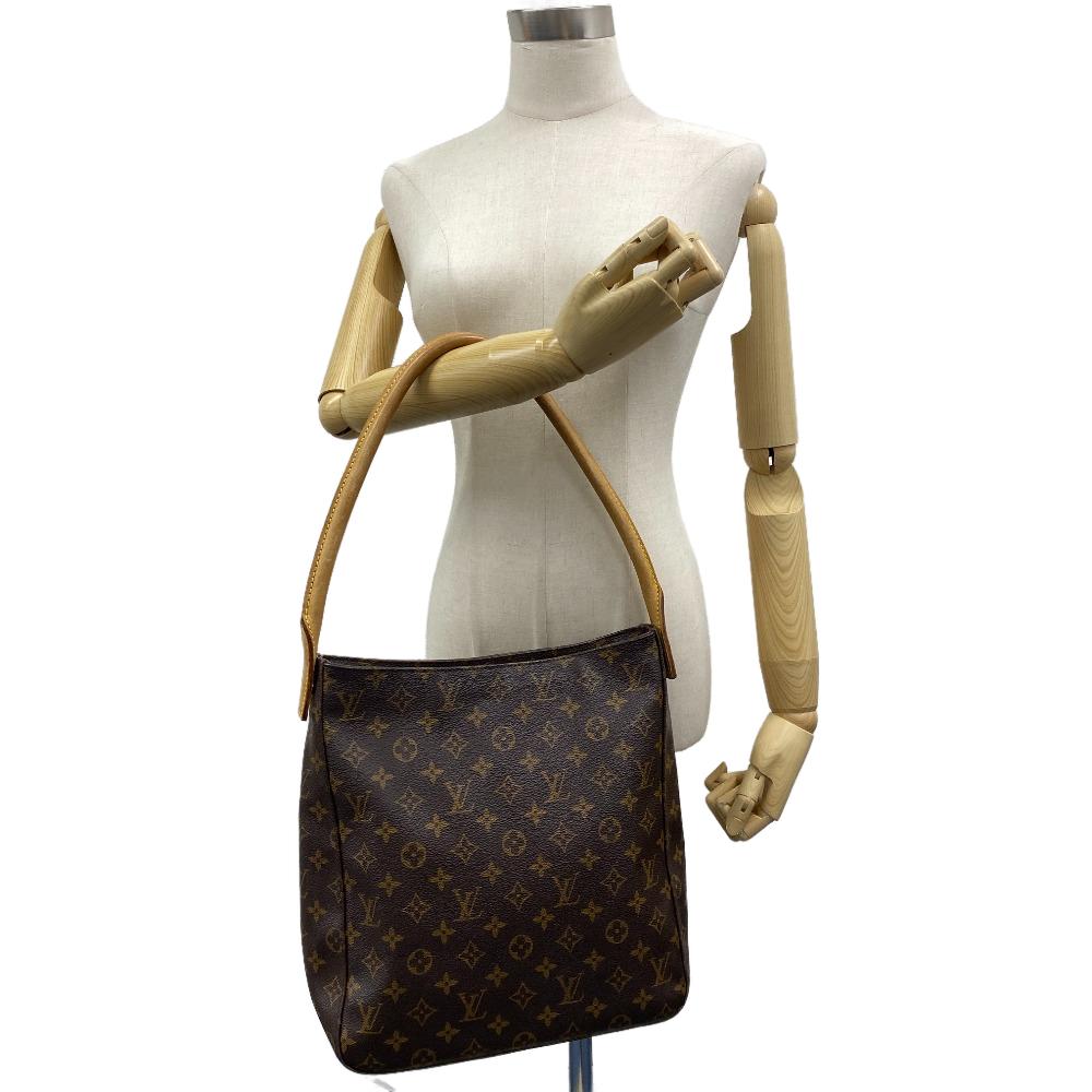 LOUIS VUITTON Shoulder Bag M51145 leather Brown Monogram LoopingGM Women Used Authentic