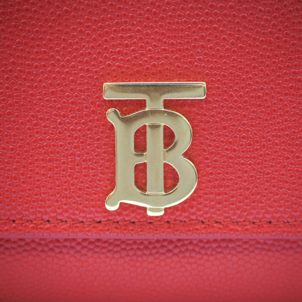 BURBERRY Long Wallet Purse leather Red TB