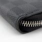 LOUIS VUITTON Long Wallet Purse N60379 leather black Damier Zippy Dragonne