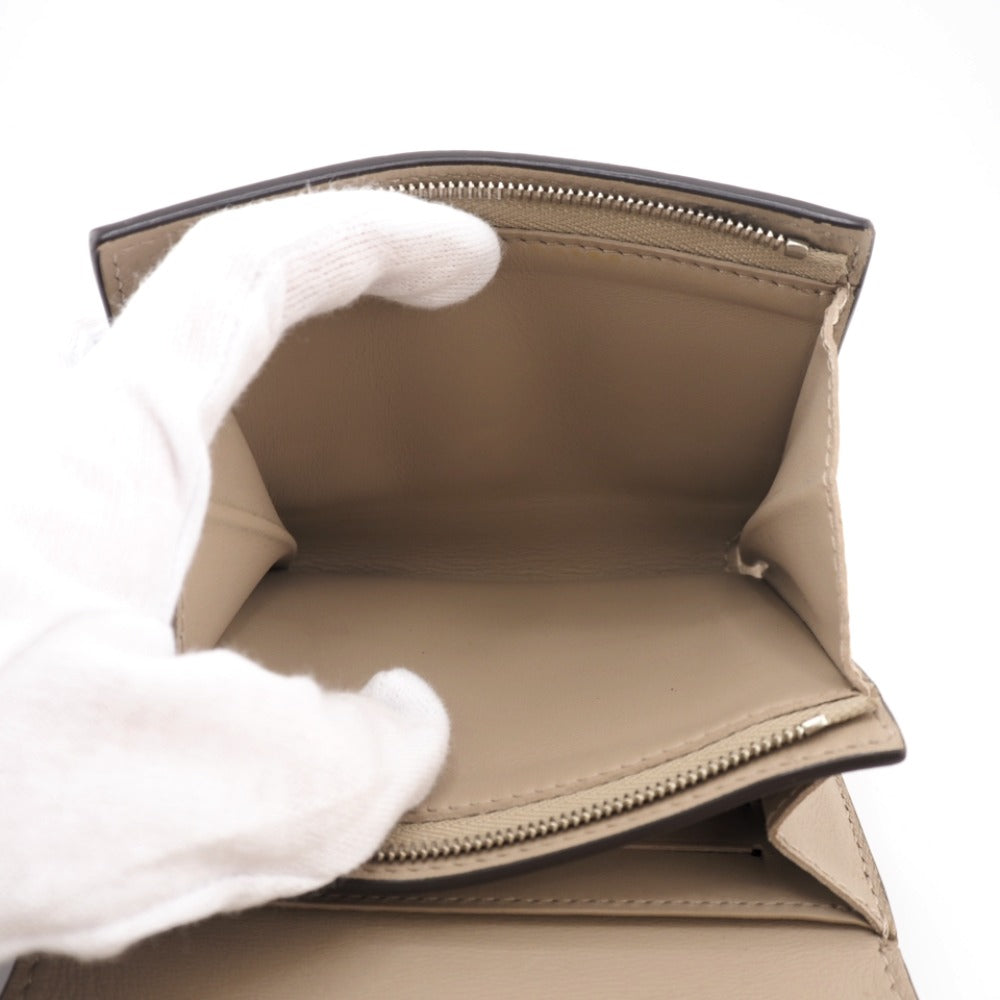 LOUIS VUITTON Bifold Wallet M62542 leather beige Mahina Portefeuille Iris Compact Women Used Authentic