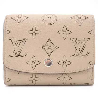 LOUIS VUITTON Bifold Wallet M62542 leather beige Mahina Portefeuille Iris Compact Women Used Authentic
