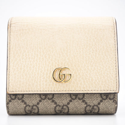 GUCCI Bifold Wallet 598587 Leather, PVC white GG Marmont