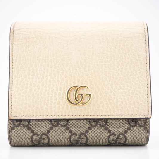 GUCCI Bifold Wallet 598587 Leather, PVC white GG Marmont