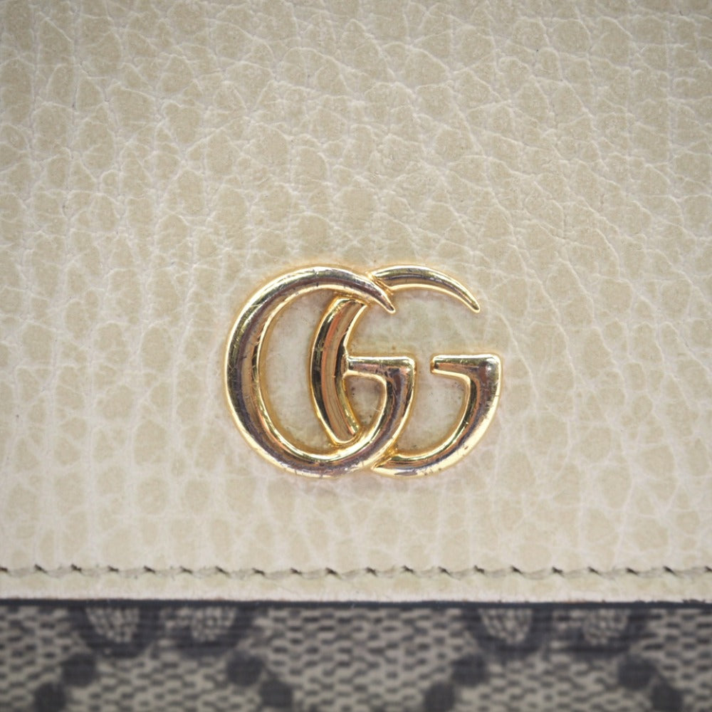 GUCCI Bifold Wallet 598587 Leather, PVC white GG Marmont