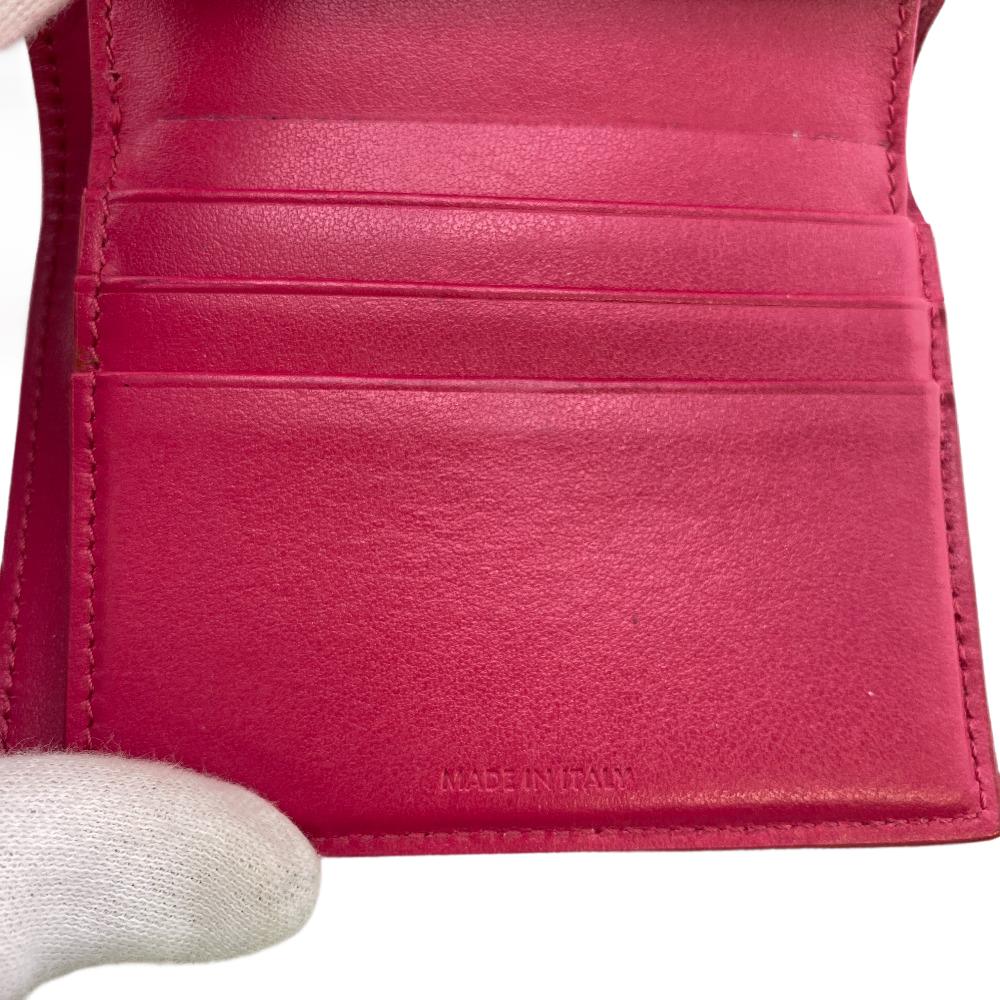 CELINE Tri-fold wallet leather pink Compact wallet Women Used Authentic